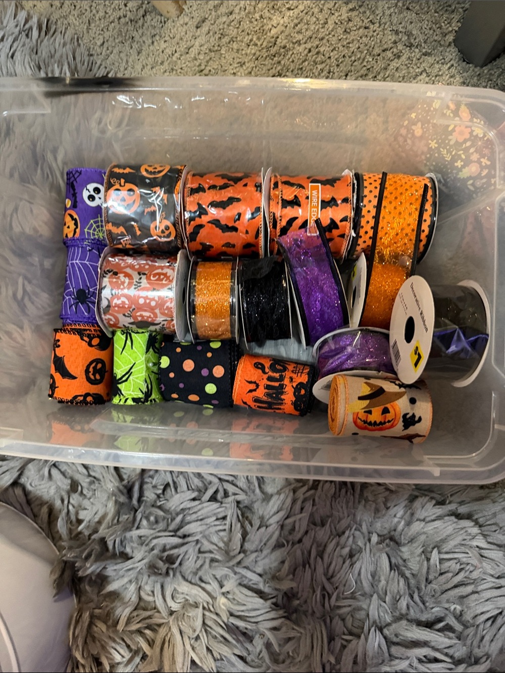 Halloween Decorative Ribbon Pack - Orange & Purple Party Ribbon